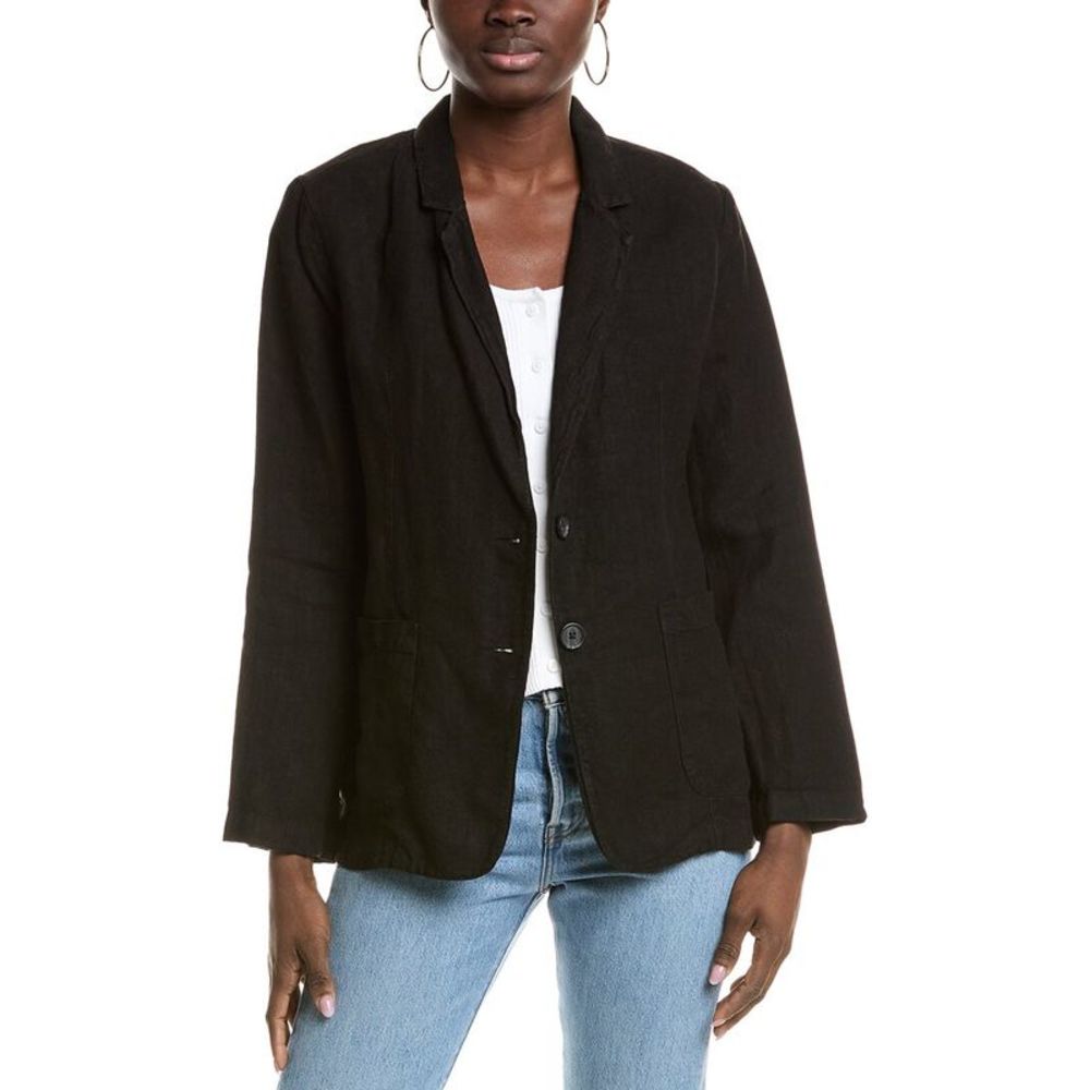 Velvet by Graham & Spencer Black Linen Blend Blazer